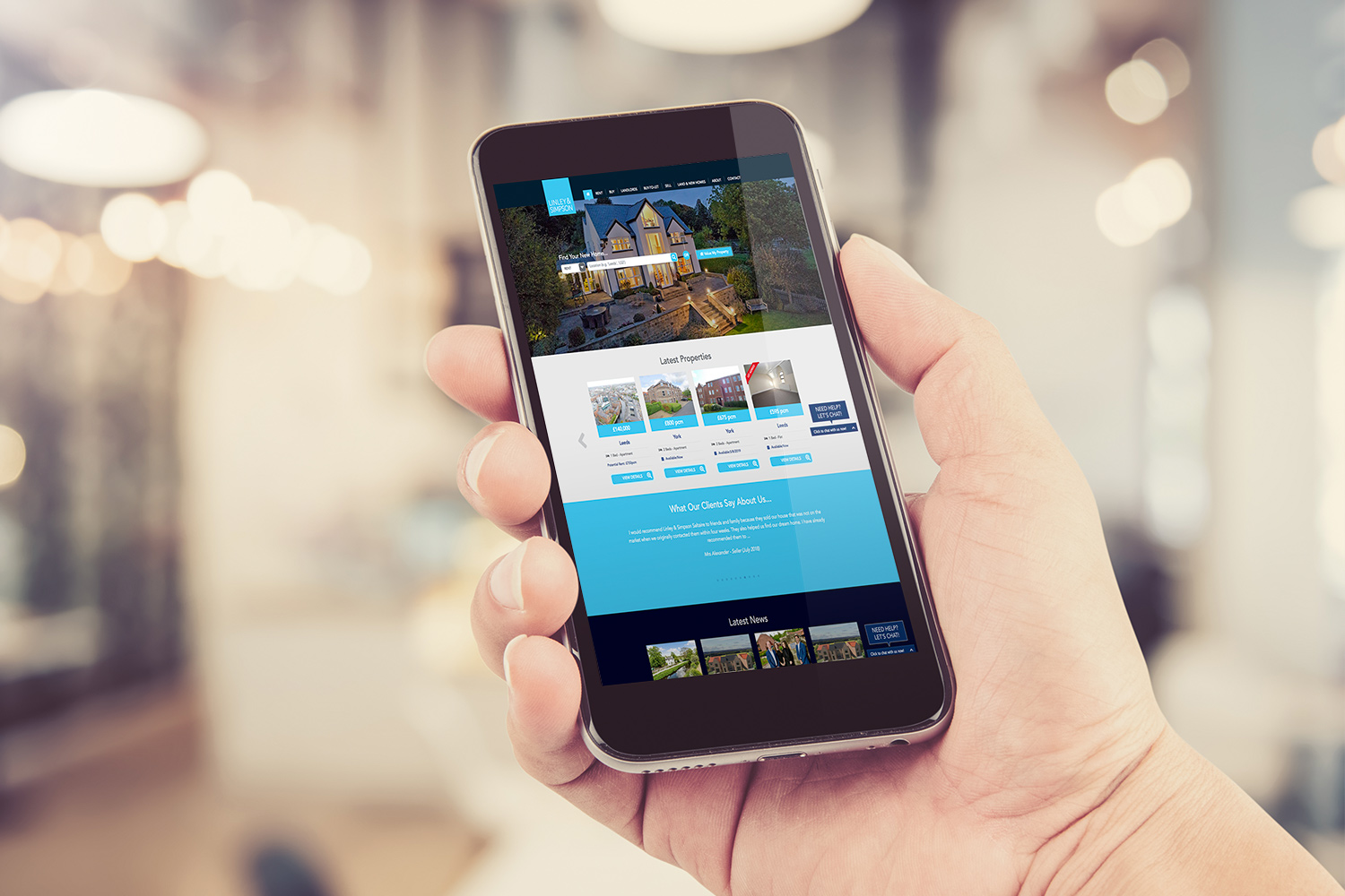 linley and simpson new website on mobile